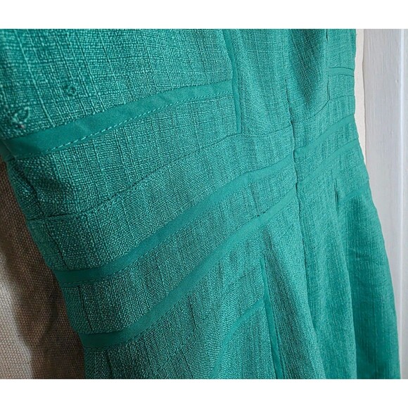 Ellen Tracy Blue-Green Sheath Dress – Size 8 (Early–Mid 2000s) - Sleeveless - Picture 11 of 14